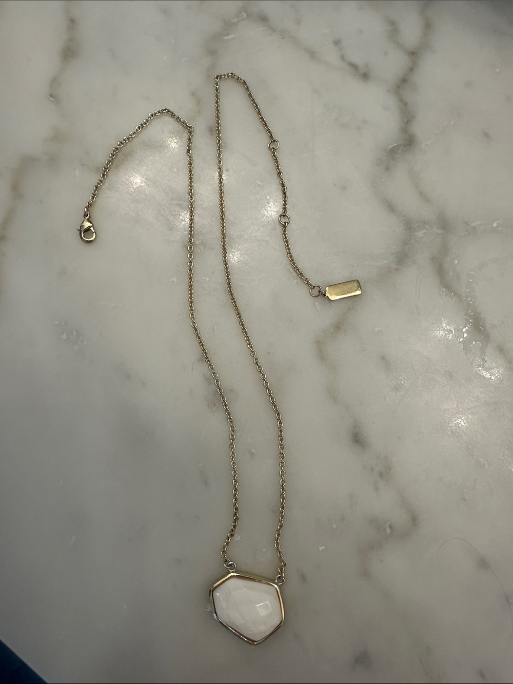 Melanie Auld gold vermeil White Stone Pendant Necklace